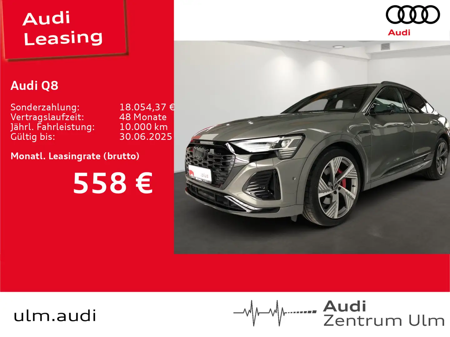 Audi Q8 e-tron S-Line 55 qu 22 AHK HuD PANO Grau - 1