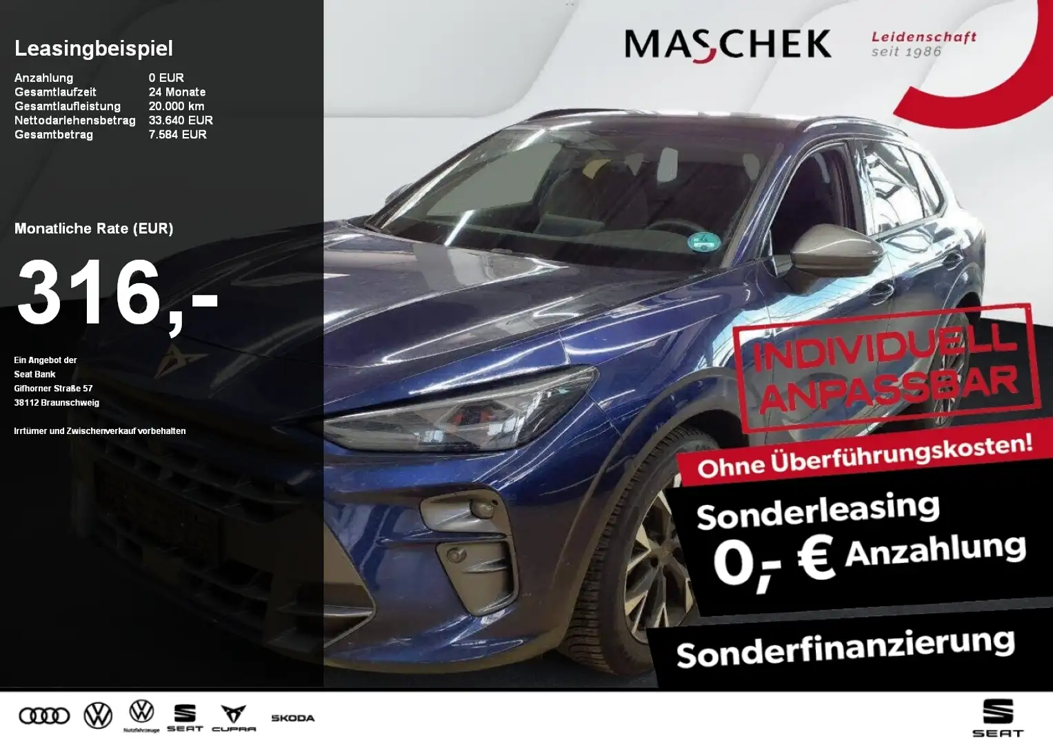 CUPRA Terramar 1.5 eTSI HUD Navi RearView Sitzh. ACC HUD 360 ACC Blau - 1