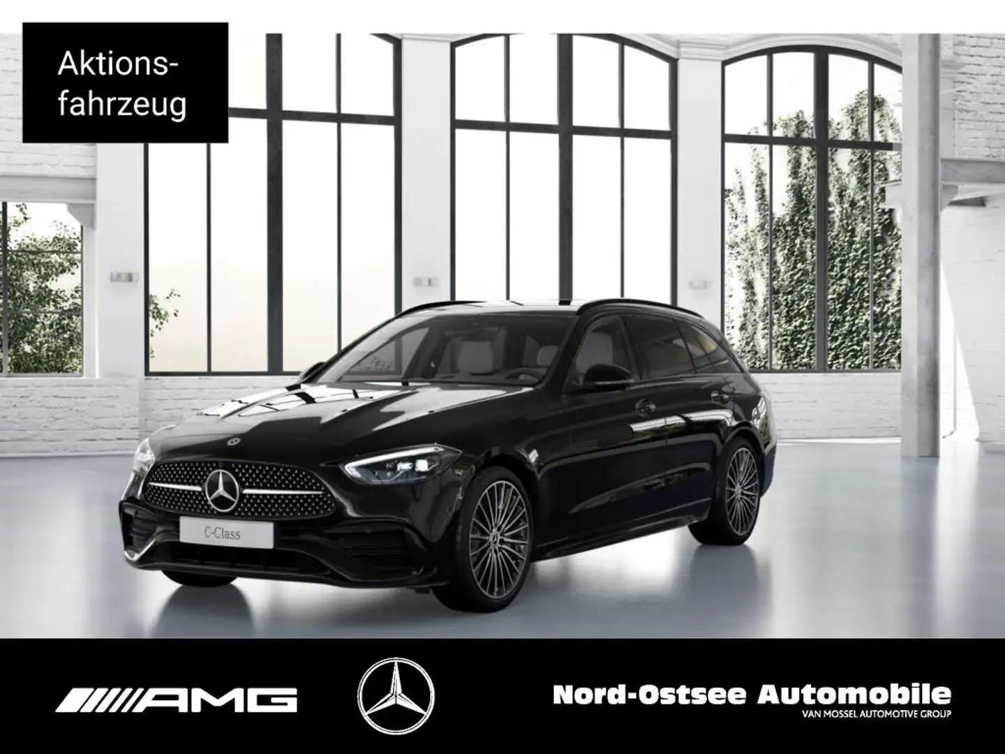 Mercedes-Benz C 200 d T AMG NIGHT DISTRONIC AHK WINTER-PAK 360 Zwart - 1