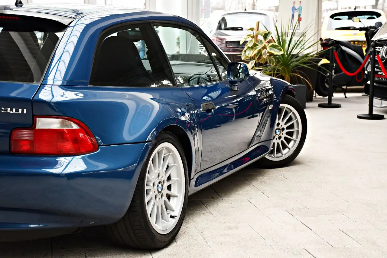 BMW Z3 Coupé 3.0i 231 ch BVA • Topasblau • 71 277 km • Historique complet • TVA récupérable