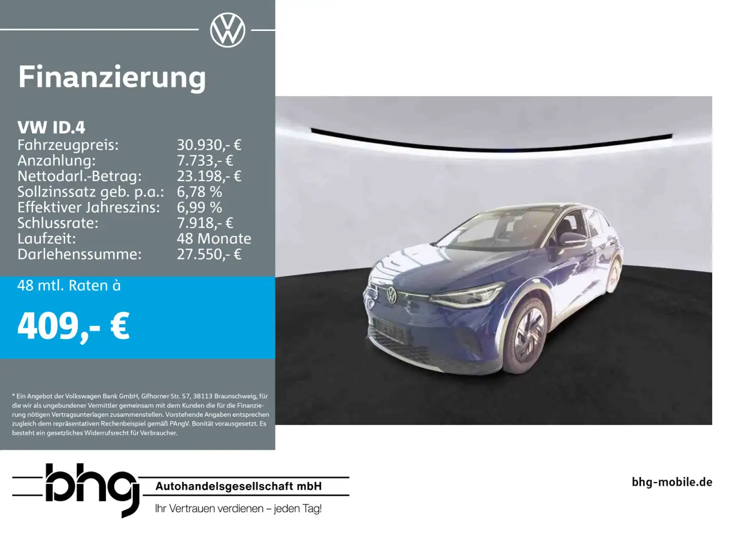 Volkswagen ID.4 Performance Upgrade Pro Family *PANO*ACC*LA Blau - 1
