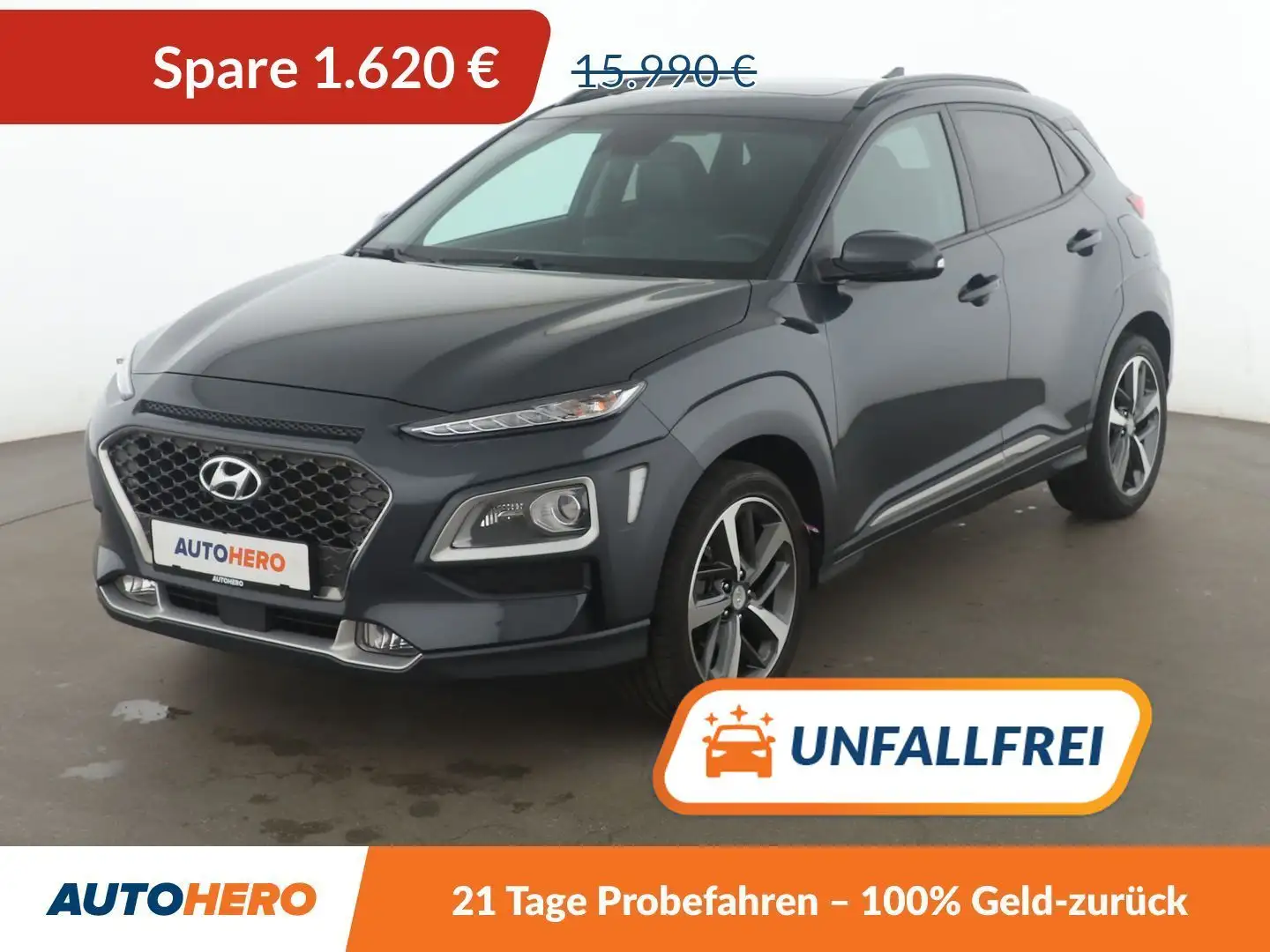 Hyundai KONA 1.0 TGDI Premium 2W*NAVI*LED*TEMPO*CAM*PDC*SHZ* Grau - 1