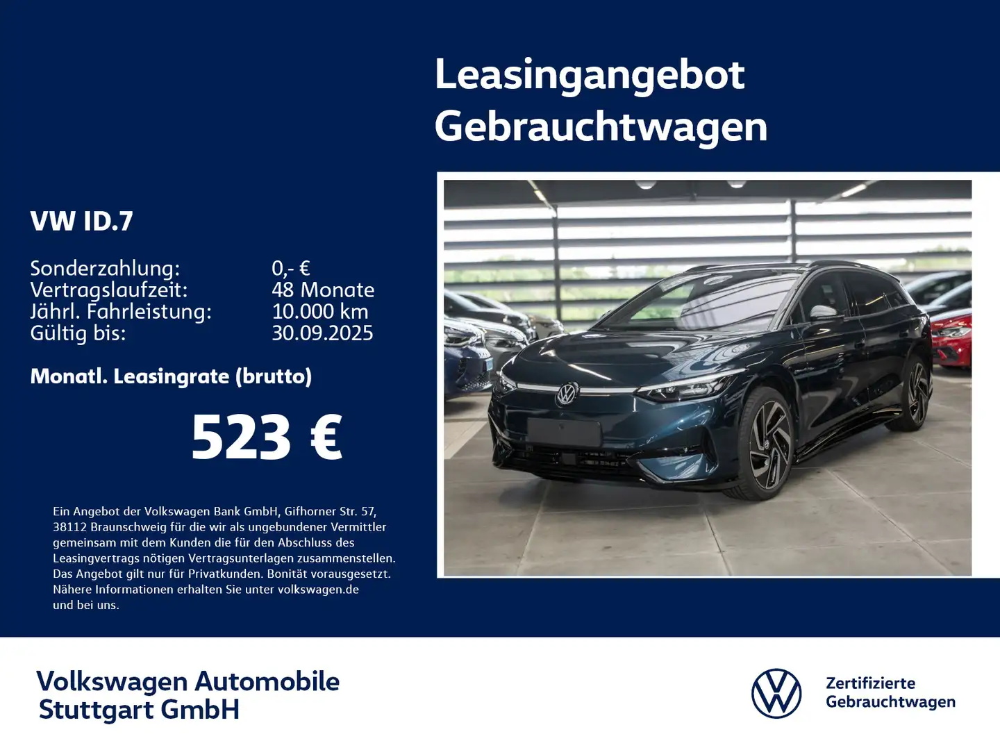 Volkswagen ID.7 Tourer Pro Navi AHK Kamera P-Dach Blau - 1