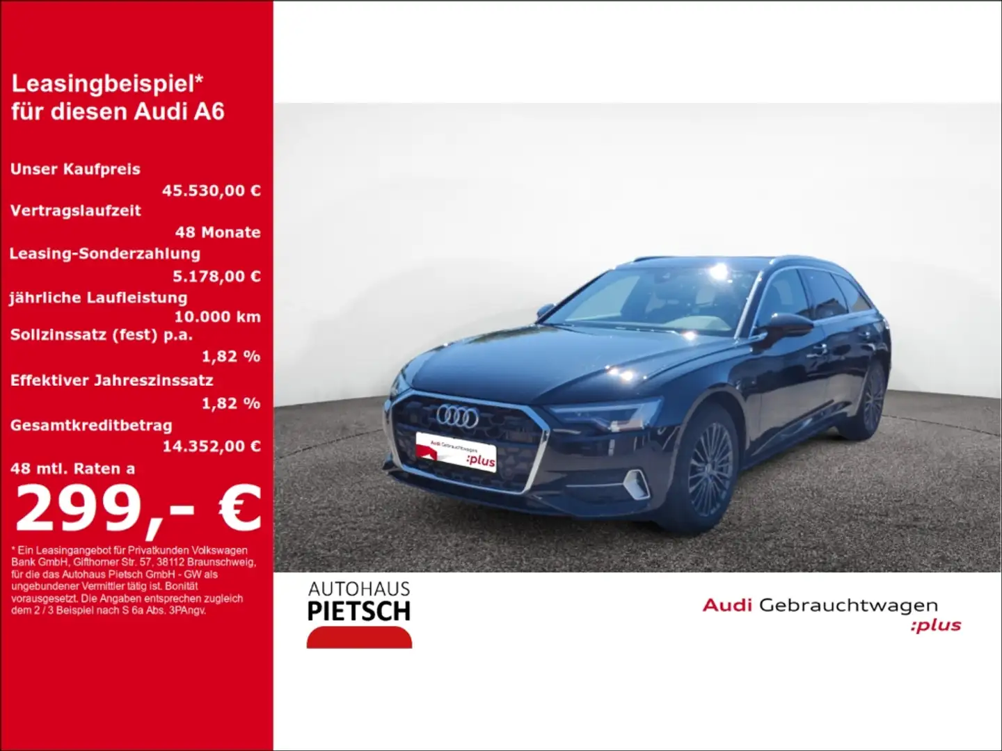 Audi A6 Avant 40 TDI quattro Matrix-LED NAVI VC RFK PDC Schwarz - 1