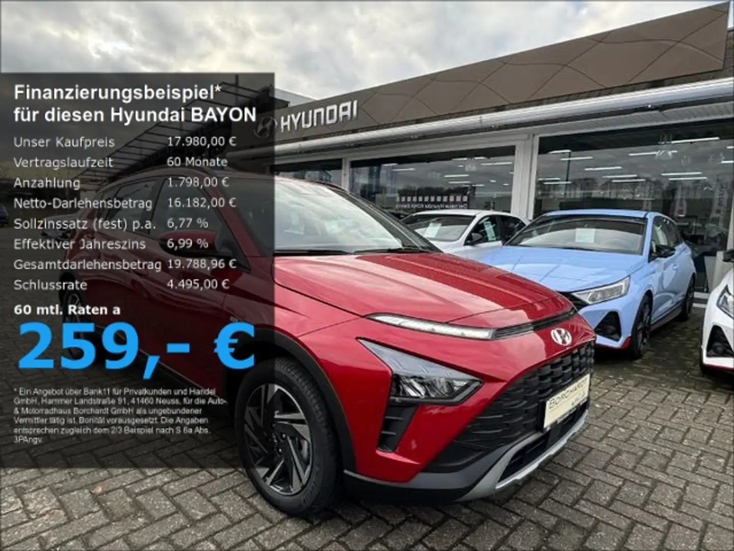 Hyundai BAYON *Mild-Hybr.*DCT*Trend*Licht&Navipaket*Rot* Rot - 1