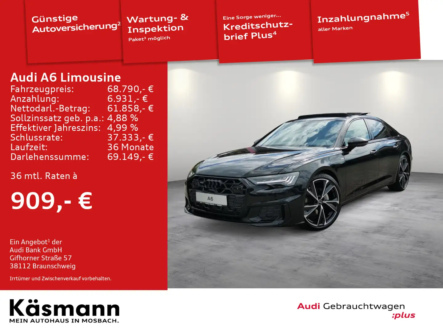 Audi A6 S line 40 TDI quattro S line COMP K Schwarz - 1