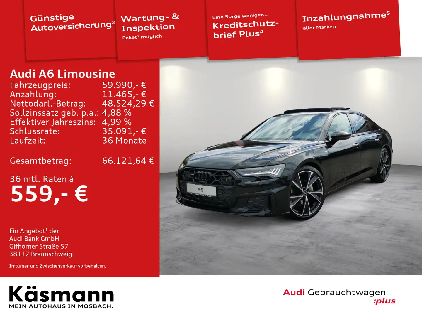 Audi A6 S line 40 TDI quattro S line COMP K Schwarz - 1