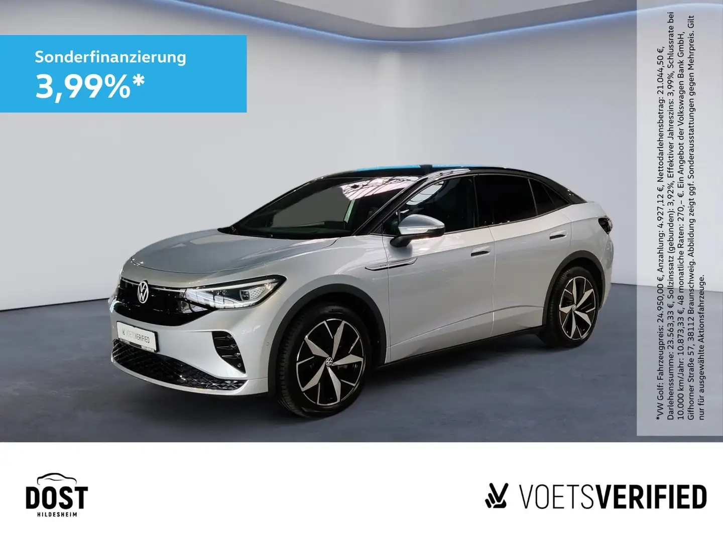 Volkswagen ID.5 GTX ACC+AHK+DAB+HuD+MATRIX LED+NAVI+PANO Argent - 1