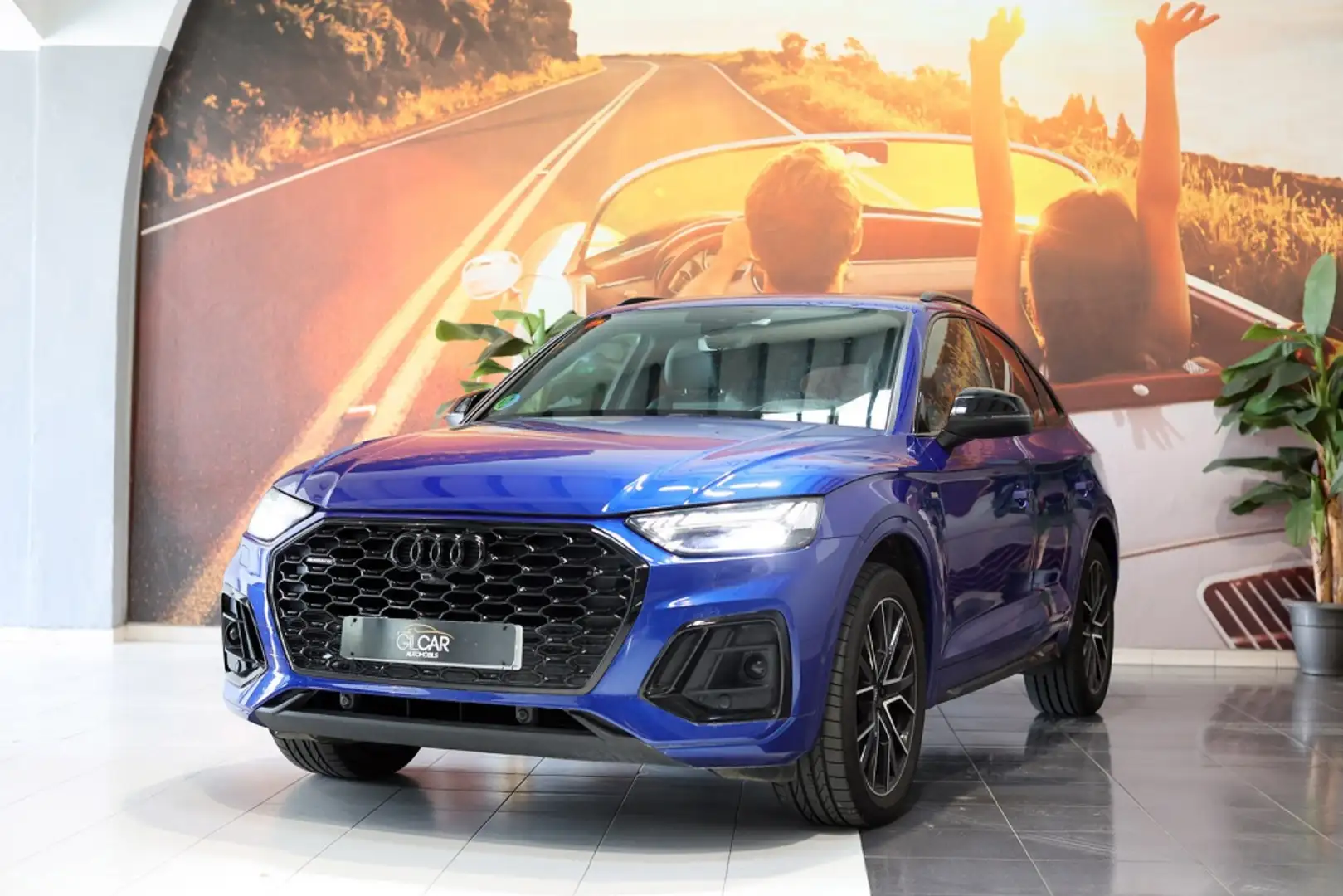 Audi Q5 Sportback 40 TDI quattro-ultra Black line S tronic Bleu - 2