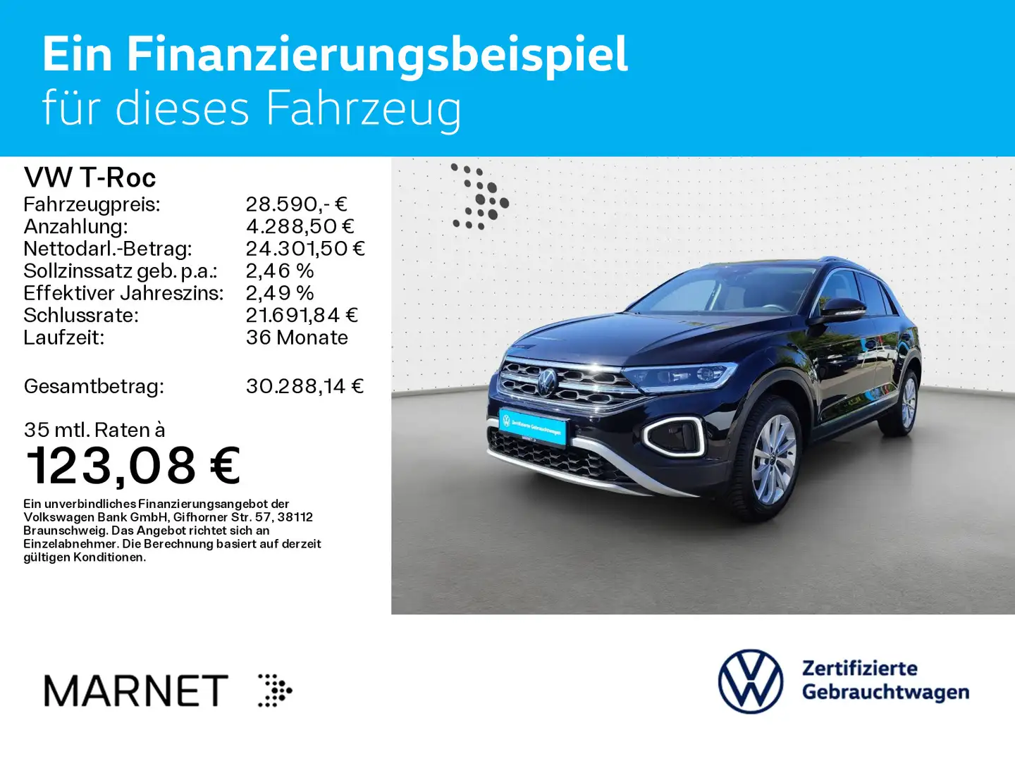 Volkswagen T-Roc T-ROC 1.5 TSI DSG STYLE*LED*AHK*NAVI*KLIMA*PDC*S Zwart - 2