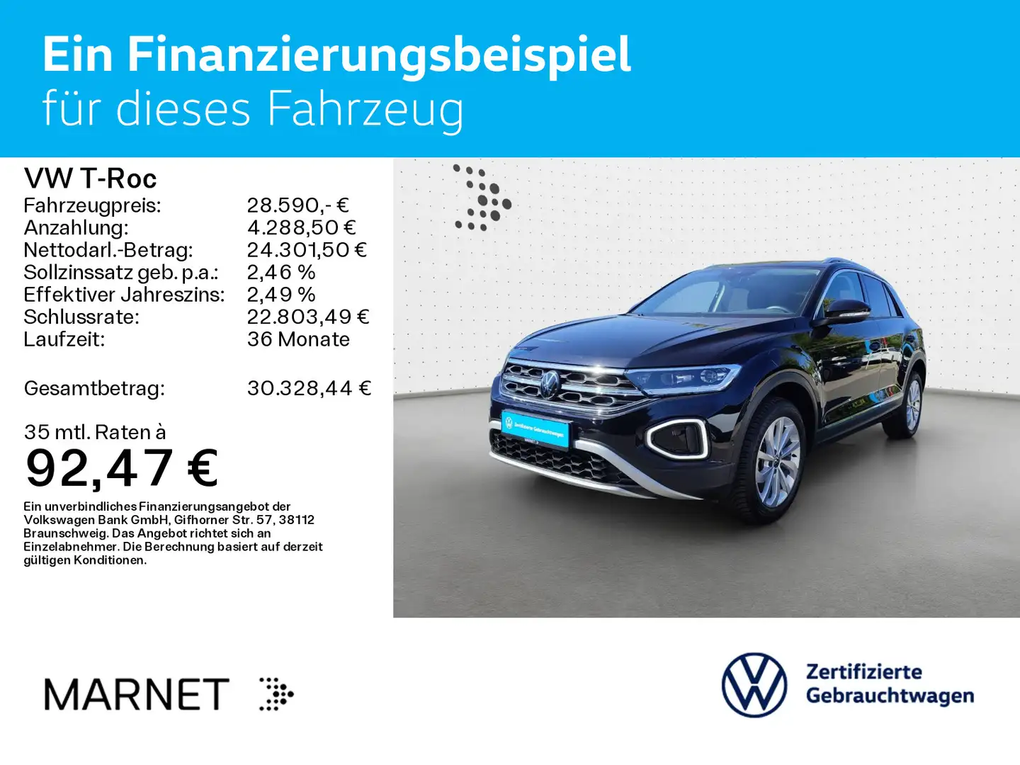 Volkswagen T-Roc T-ROC 1.5 TSI DSG STYLE*LED*AHK*NAVI*KLIMA*PDC*S Noir - 2