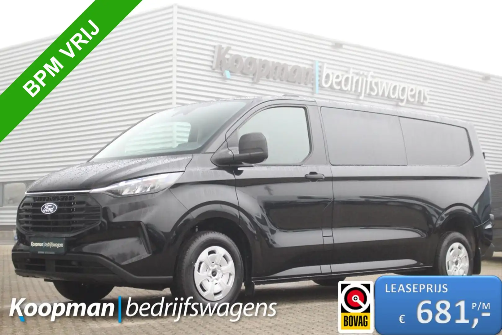 Ford Transit Custom 320 2.0TDCI 136pk L2H1 Trend DC | 6-Zits | Sync 4 Zwart - 1