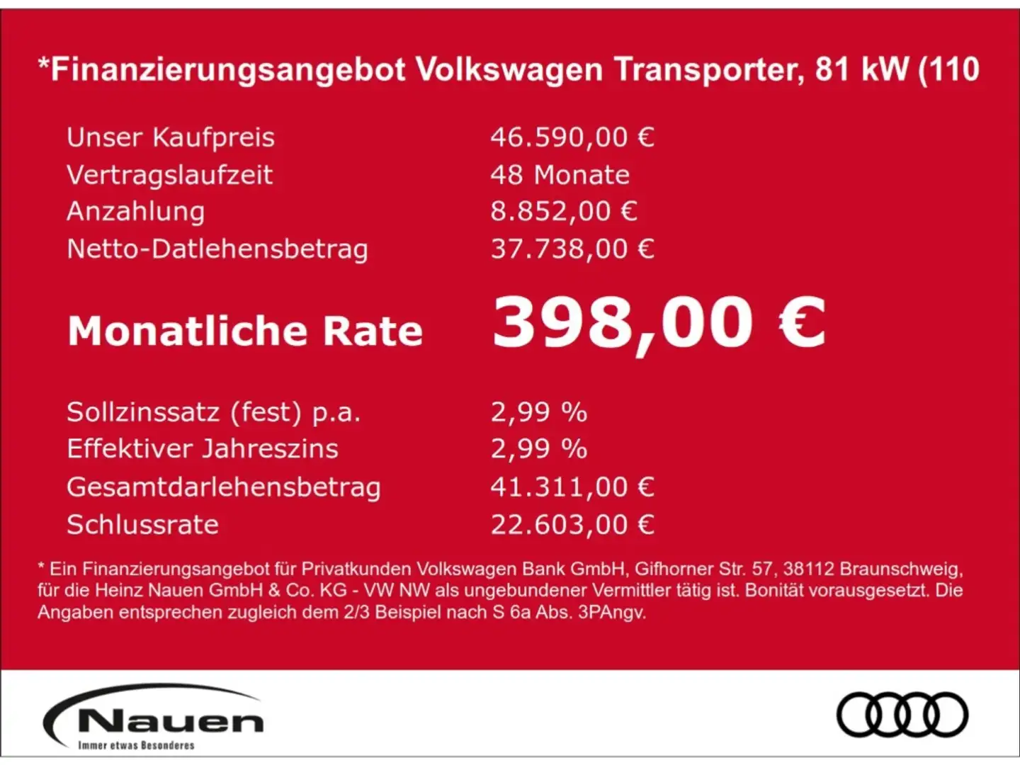 Volkswagen Transporter Kasten  2,0 l TDI 81 kW Getriebe: 6-Gang-Schaltget Bianco - 2