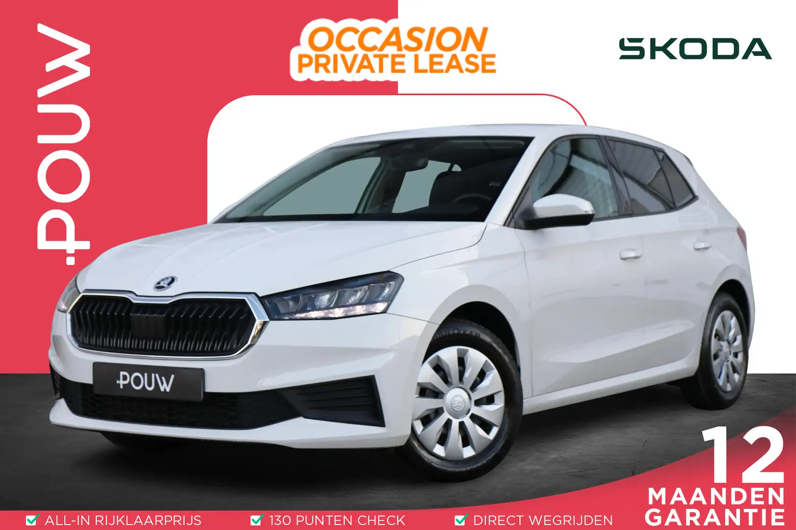 Skoda Fabia 1.0 TSI 95pk Ambition | Smartlink | Airco | Parkee Wit - 1
