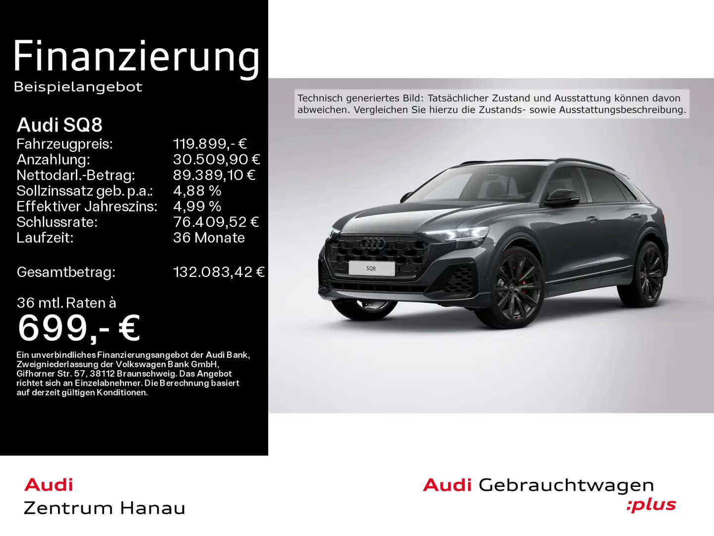 Audi SQ8 TFSI quattro*PANO*23ZOLL*LASER*LUFT*AHK*S-SI Grau - 1