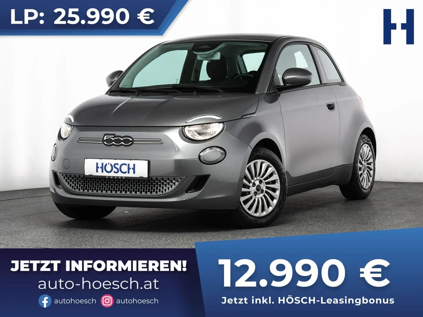 Fiat 500 Elektro 24 kWh ERSTBESITZ MEGAPREIS -50% Grau - 1