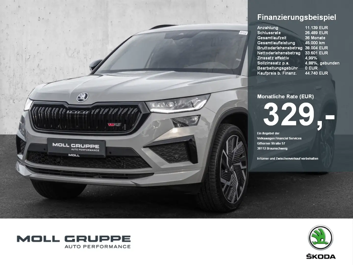 Skoda Kodiaq RS 2.0 TSI DSG 4x4 NAVI LED FLA W-PAKET Gris - 1