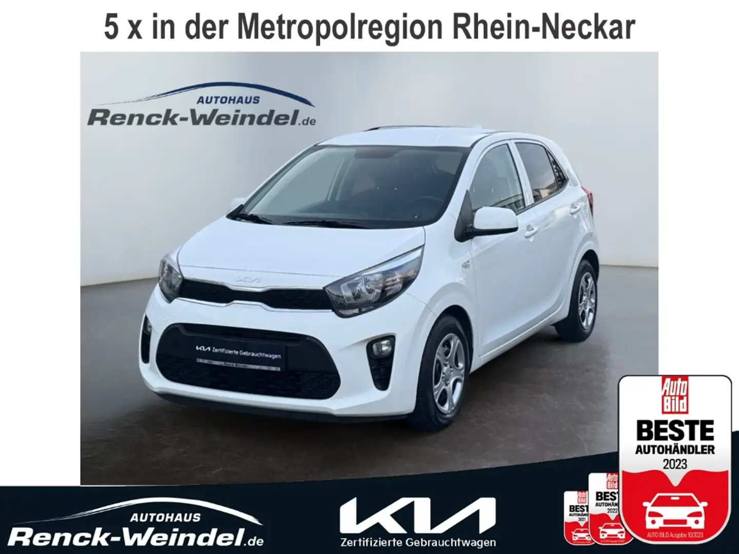 Kia Picanto 1.0 Vision Rückfahrkam. Navi Klimaautom Android Au Blanc - 1