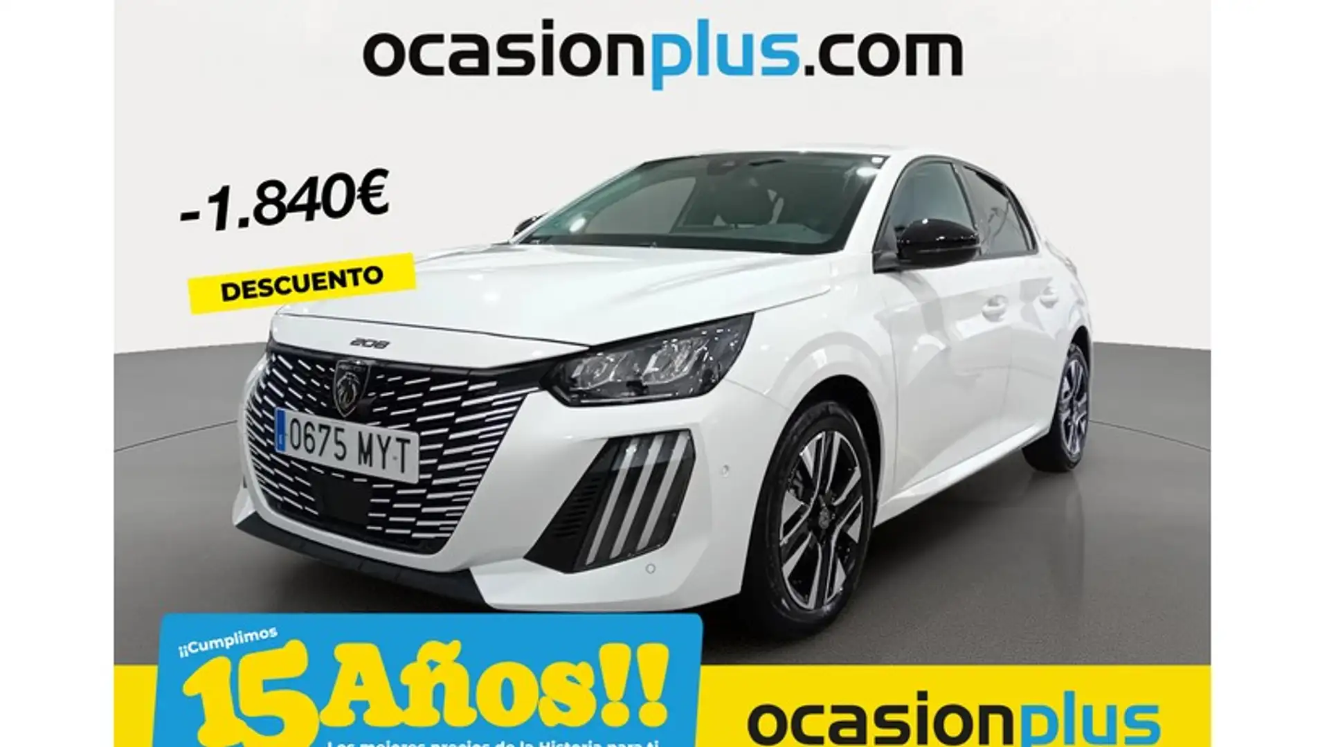 Peugeot 208 1.2 Hybrid Allure e-DCS6 100 Blanc - 1