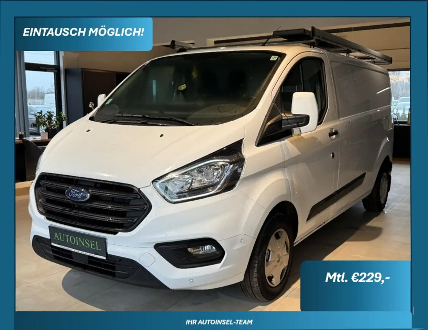 Ford Transit Custom 300 L2H1 Tempomat+PDC+SR+WR+MwSt. ausweisbar Blanc - 1