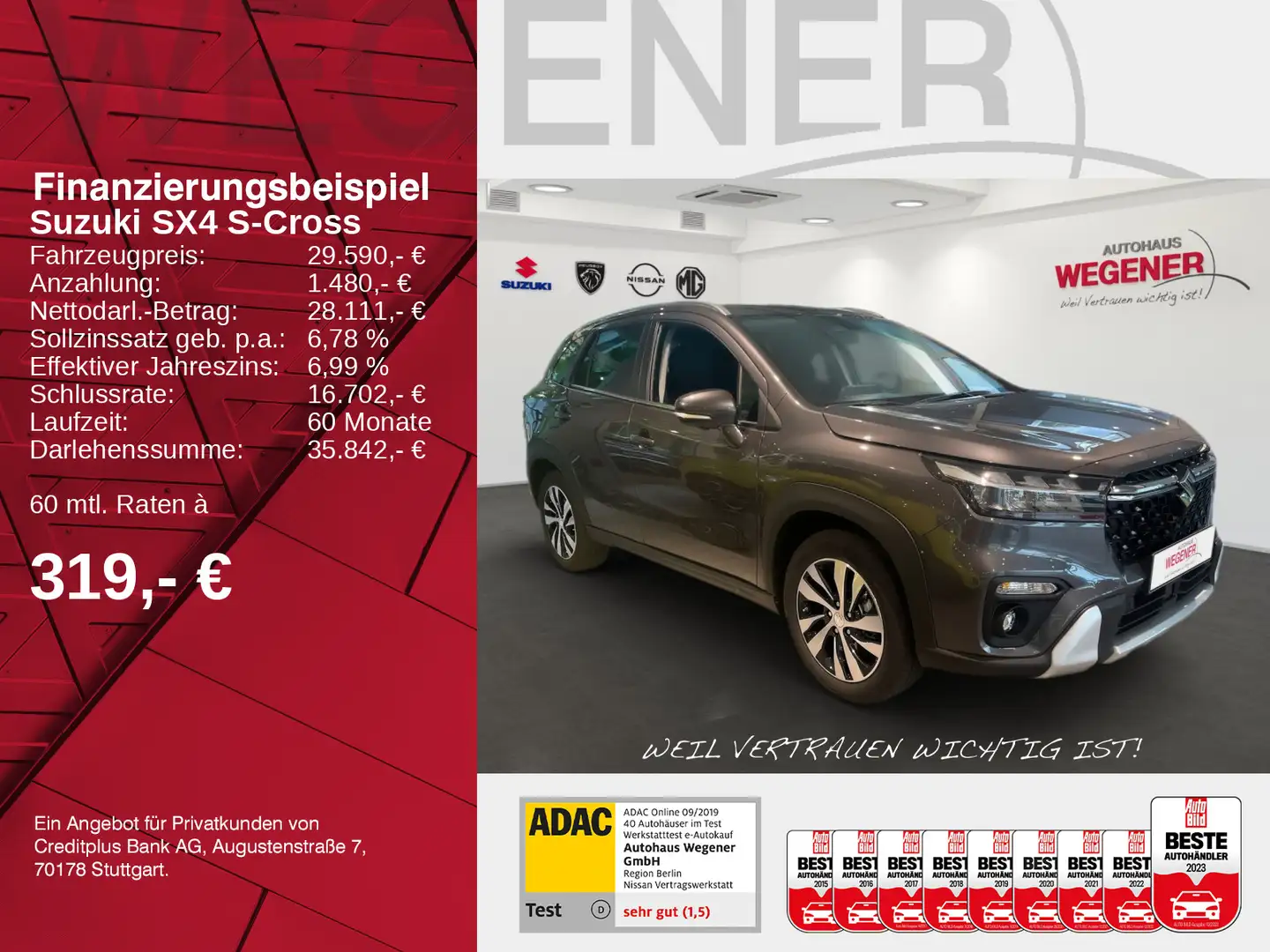 Suzuki SX4 S-Cross S-CROSS 1.5 COMF.+ALLGRIP AGS ACC Grau - 2