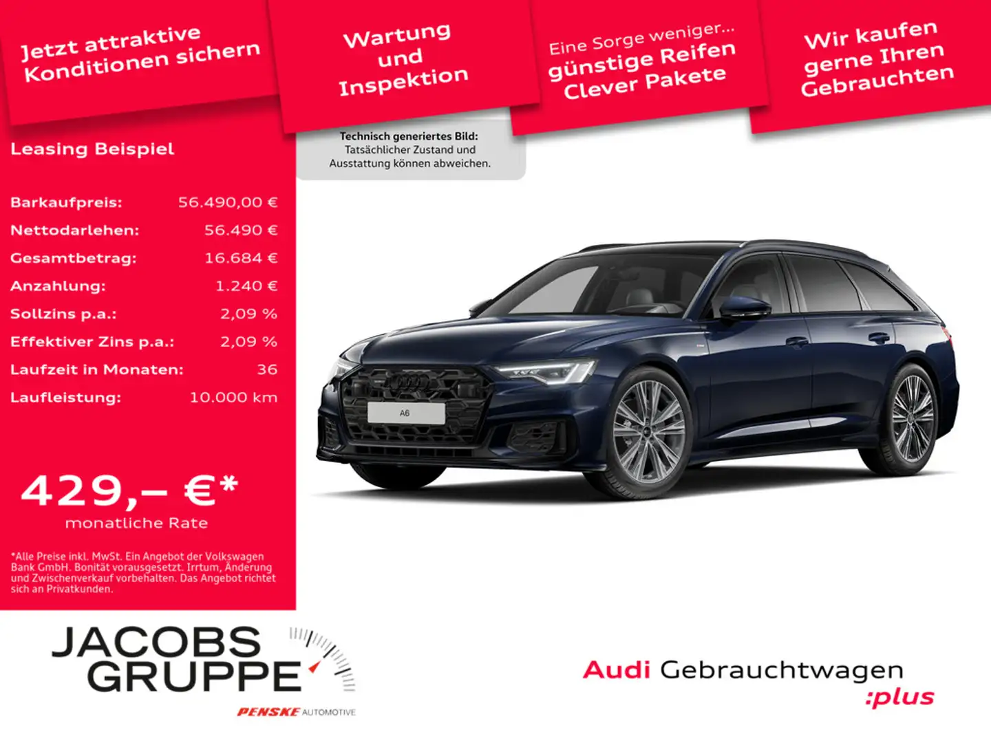 Audi A6 Avant 50 TDI quattro S line ACC*Matrix*PANO*AHK*360° Blau - 1