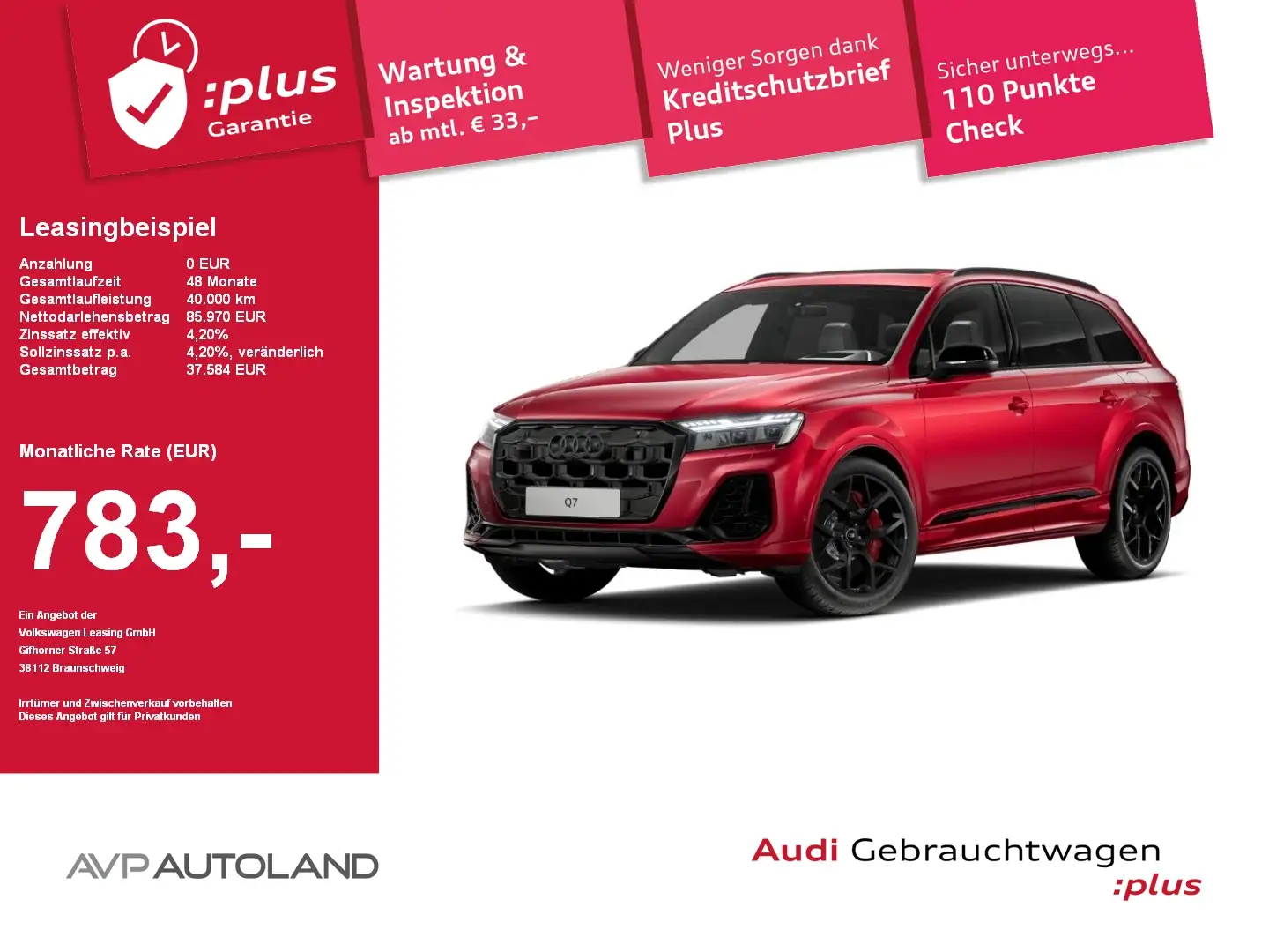 Audi Q7 60 TFSI e quattro tiptronic S line | MATRIX Red - 1