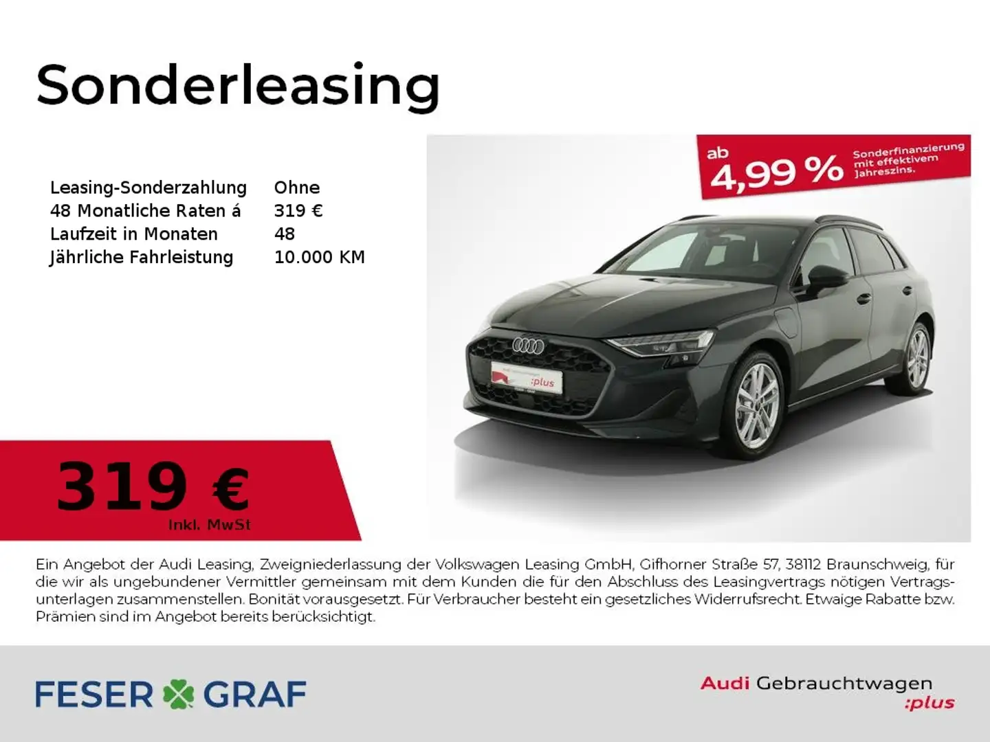 Audi A3 40 TFSI e S tronic Sitzh virtual 17" Grau - 1