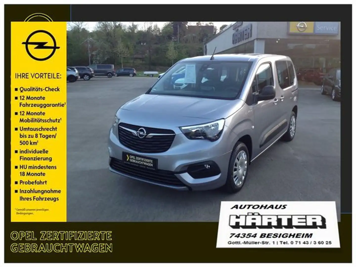 Opel Combo 1.5 Diesel Edition 96KW Navi PDC SHZ Grau - 1