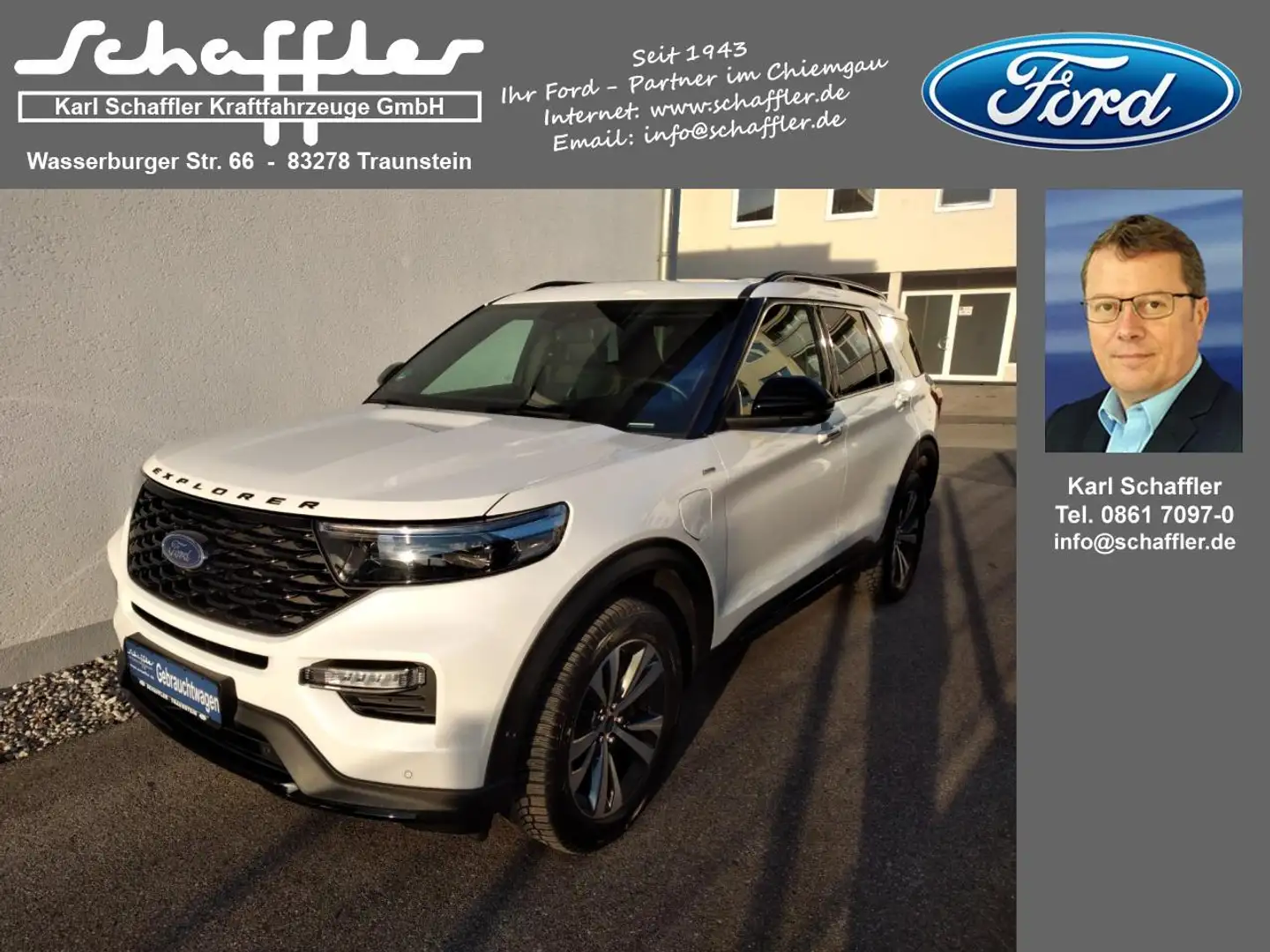 Ford Explorer ST-Line Plug-in-Hybrid 4x4 Weiß - 1