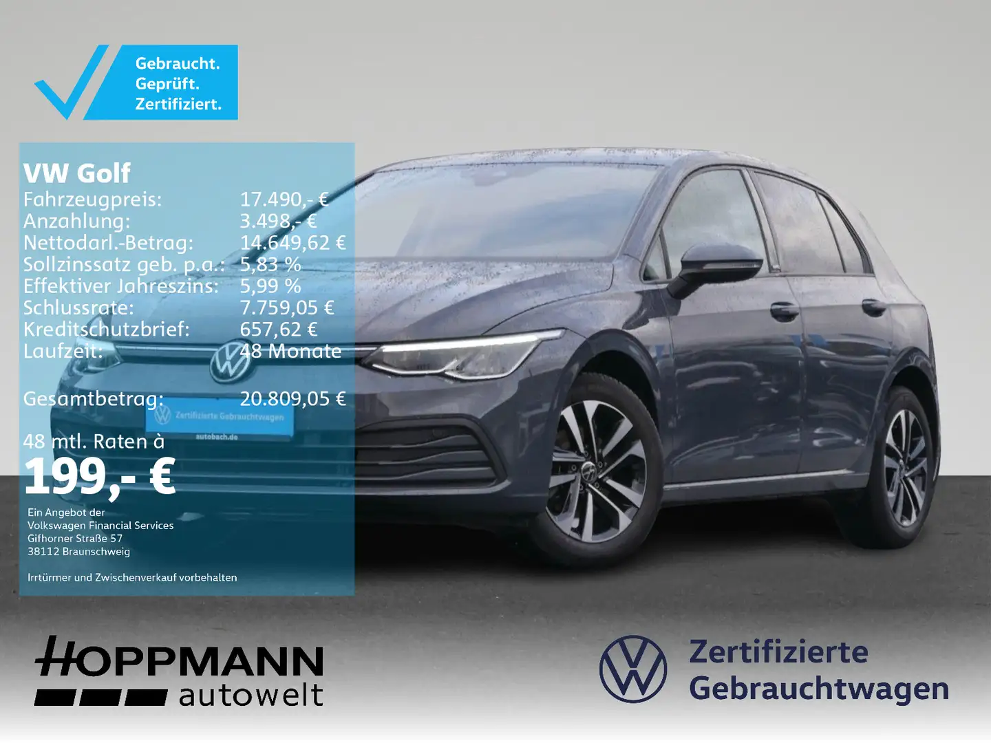 Volkswagen Golf VIII 1.0 TSI United LED ACC Light Assist Grau - 1