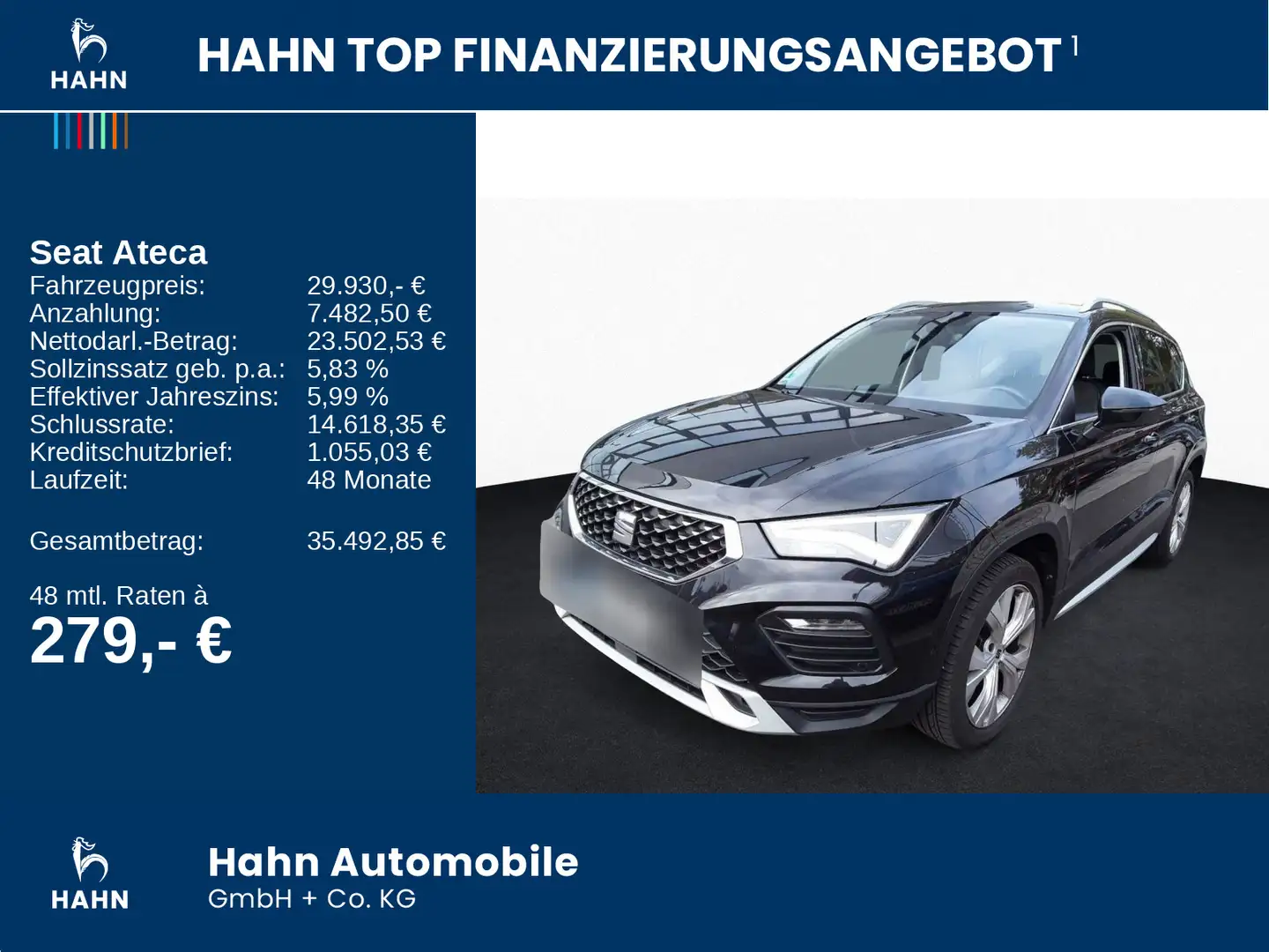 SEAT Ateca 1.5TSI DSG Xperience LED Navi AHK 360° APP Schwarz - 2