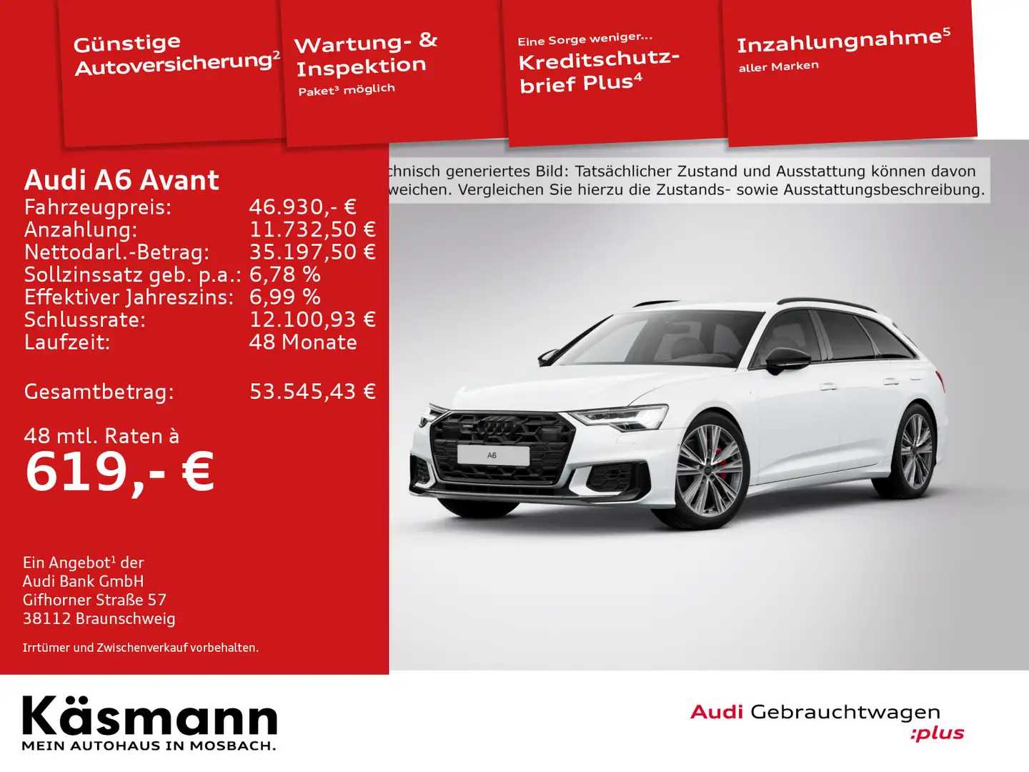 Audi A6 S line 55 TFSIe quatt AHK HD-MATRIX KAM Weiß - 1