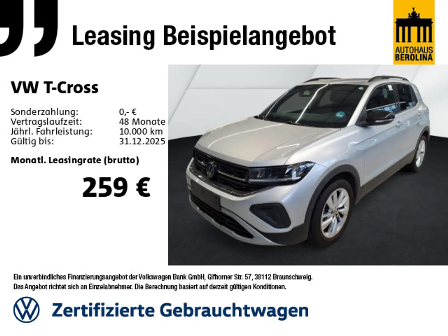 Volkswagen T-Cross 1.0 TSI Goal DSG *AHK*ACC*NAV*LED*SHZ* Argento - 1