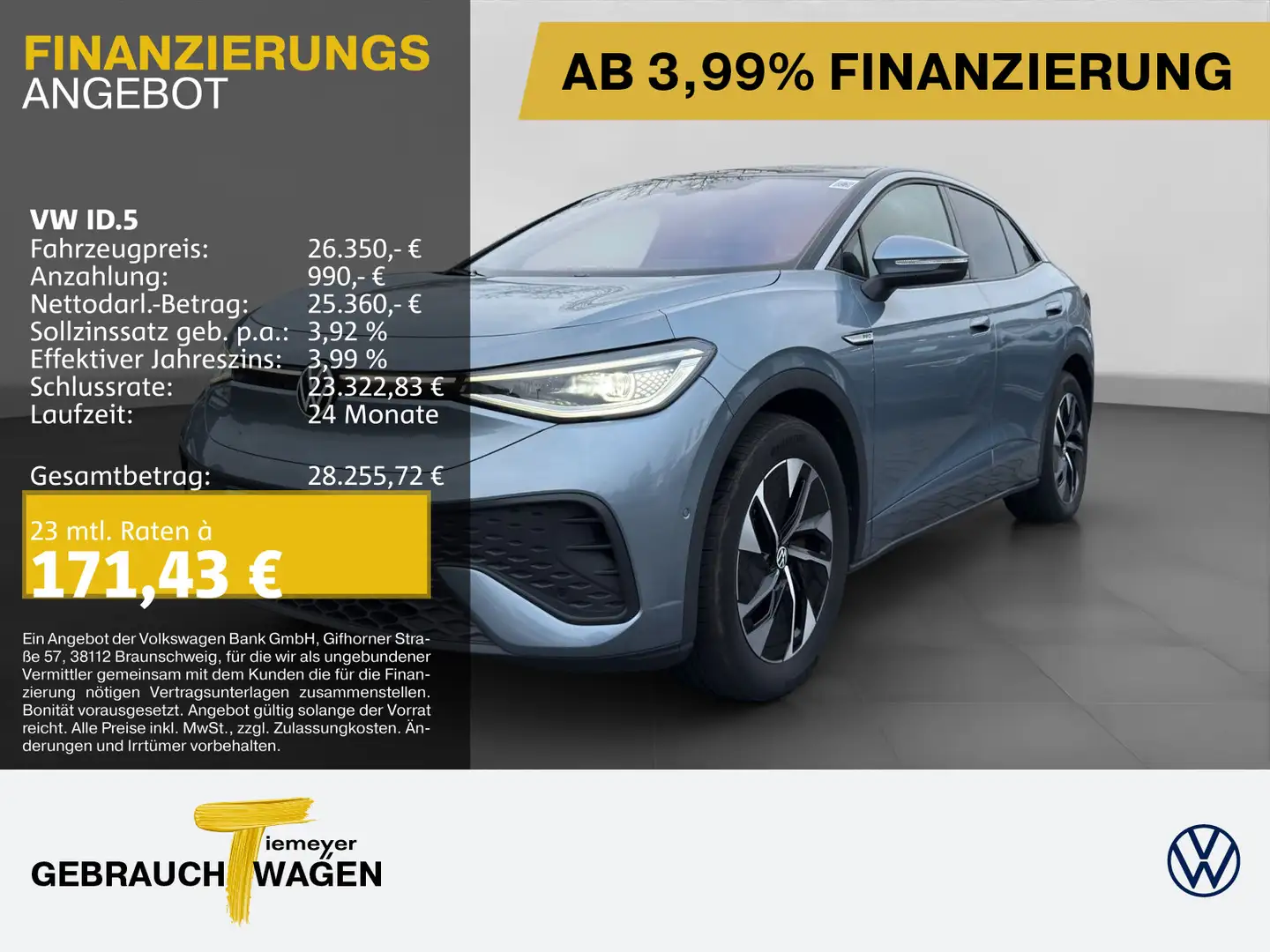 Volkswagen ID.5 PRO LM19 PANO AHK ERGO MATRIX DESIGN-PAKET Blau - 1