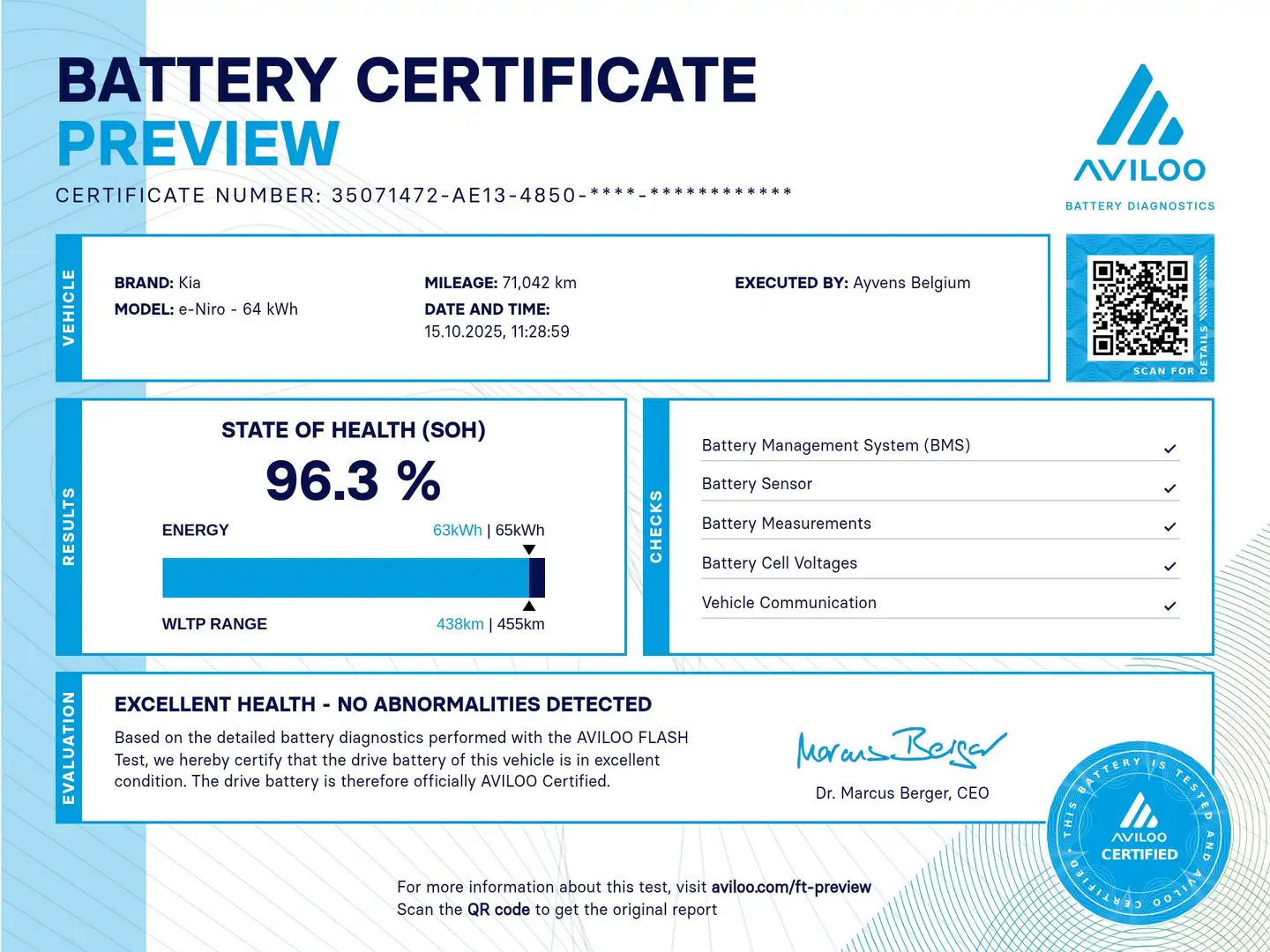 Kia e-Niro 64 kWh More Luxe LEDER/CUIR LED GPS PDC CAM Keyles Bleu - 2