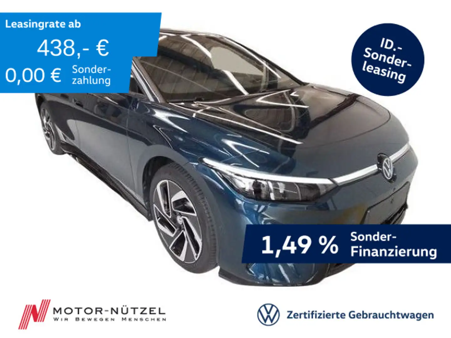 Volkswagen ID.7 Pro 210 kW (82 kWh) 5JG+IQ+NAVI+AHK+HuD+20Z Blau - 1