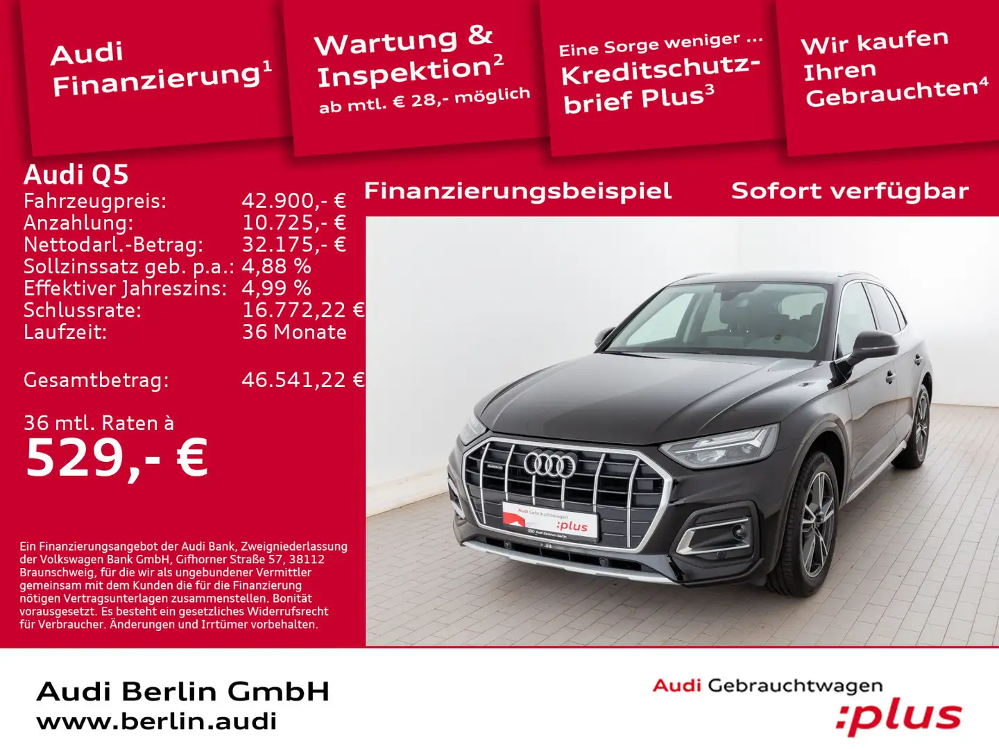 Audi Q5 advanced 40 TDI qu.S tr. AHK STDHZG RFK NAVI Nero - 1
