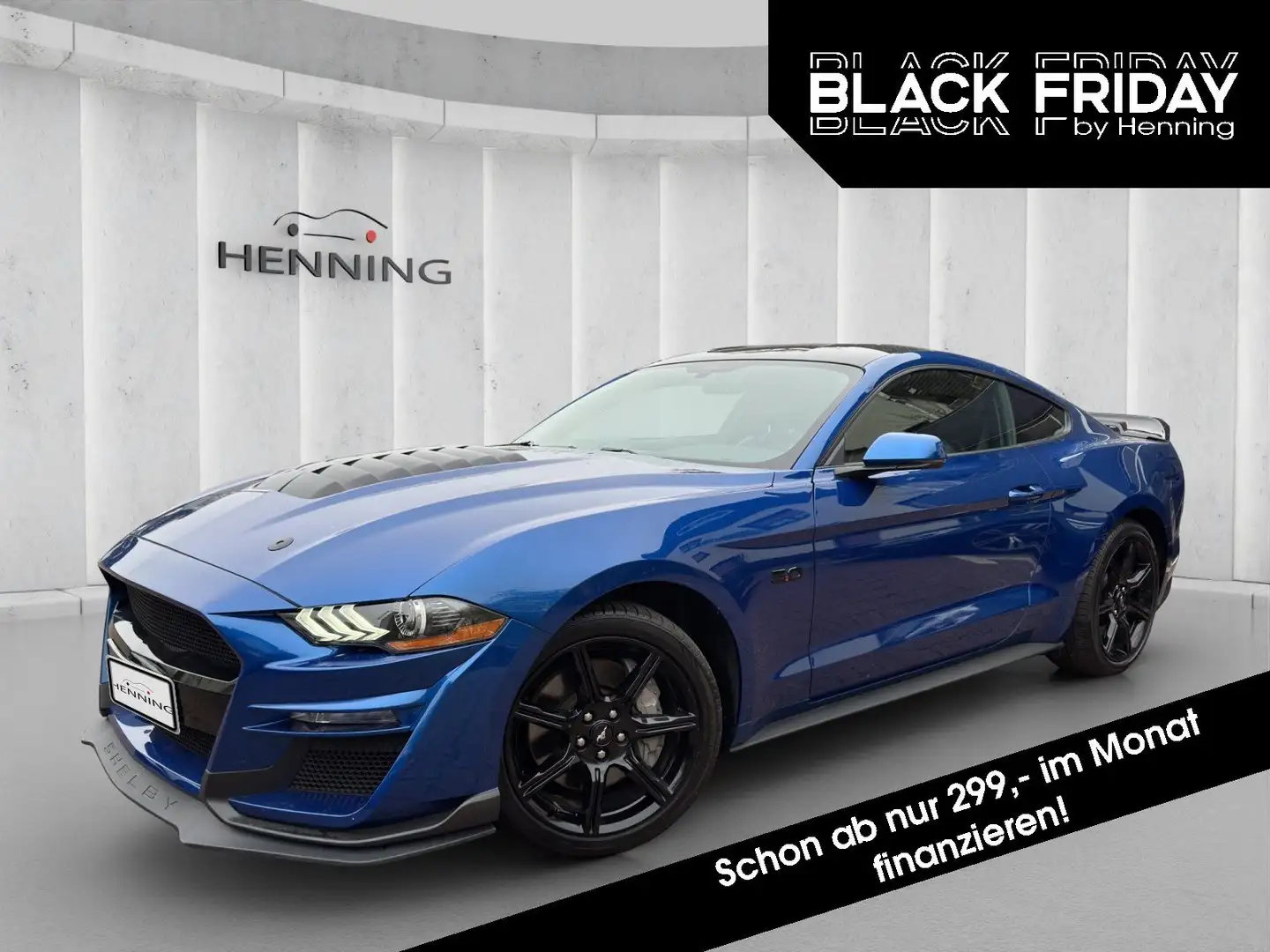 Ford Mustang 5.0 V8 Facelift Kamera Sitzbelüf CarPlay Blauw - 1