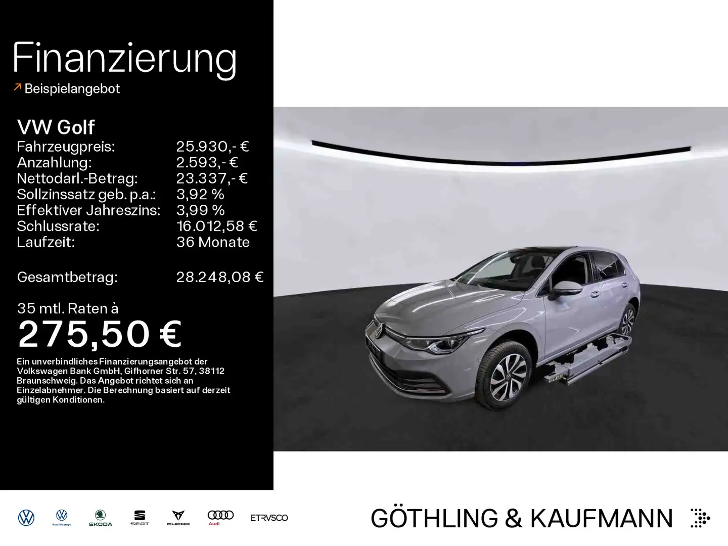 Volkswagen Golf ACTIVE 2.0TDI DSG*NAVI*PANO*AHK*KAM*HUD*AC Grijs - 1