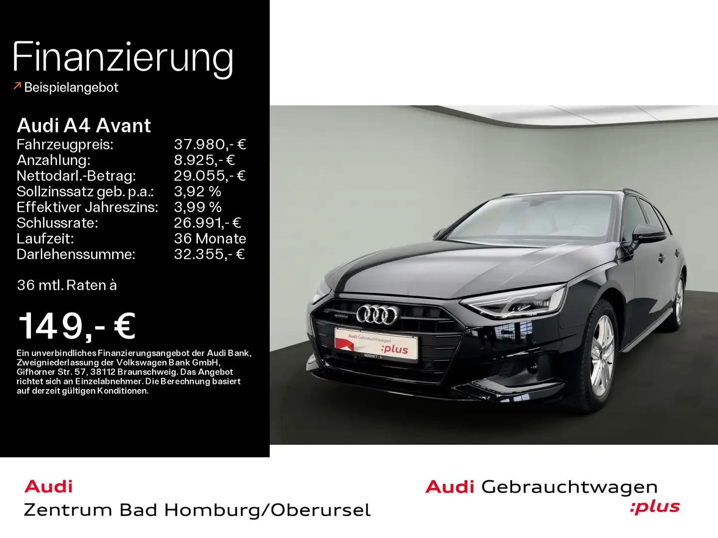 Audi A4 Advanced 40 TDI quattro*Navi*PDC*Virtua Zwart - 1