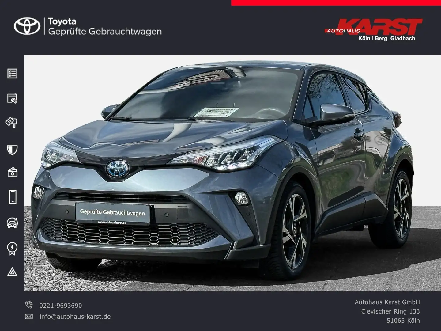 Toyota C-HR - 2.0 l Hybrid 4x2 Kamera, SHZ Gris - 1