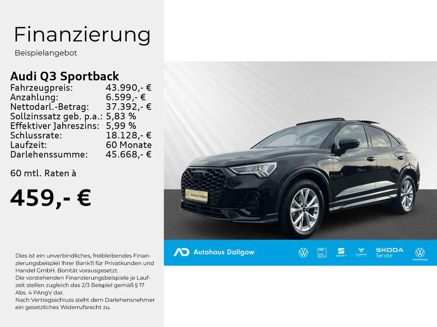 Audi Q3 S line 35 TFSI Panoram.Dach+RFK+LED Black - 2