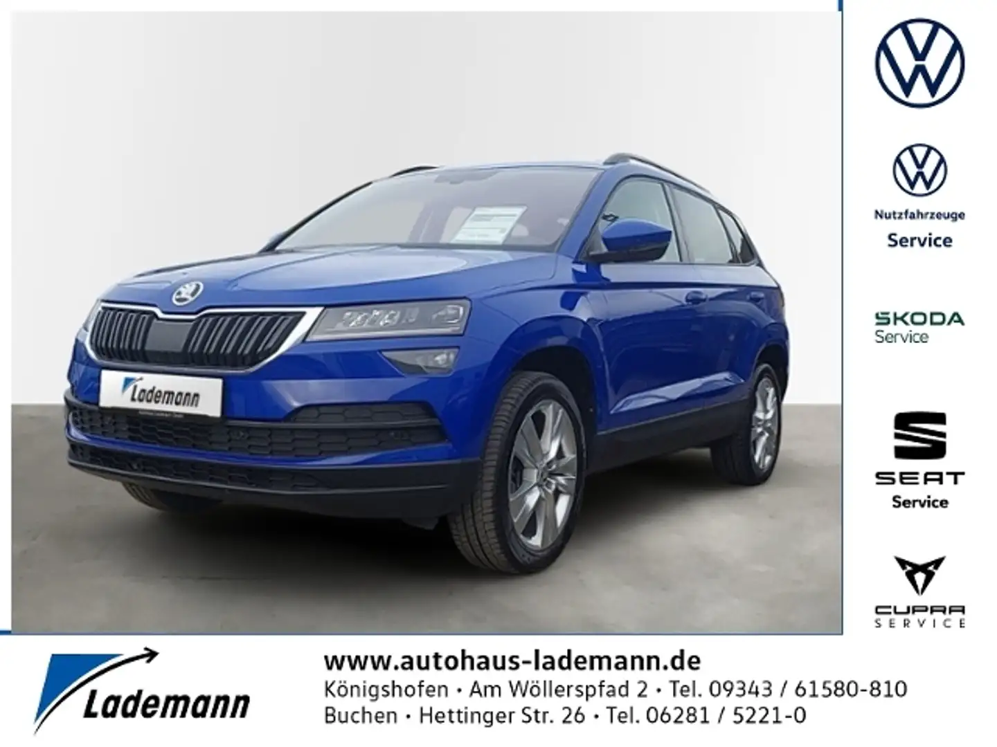 Skoda Karoq 2.0 TDI Style LED+NAVI+KLIMA+GRA+SHZ+PDC Blauw - 1