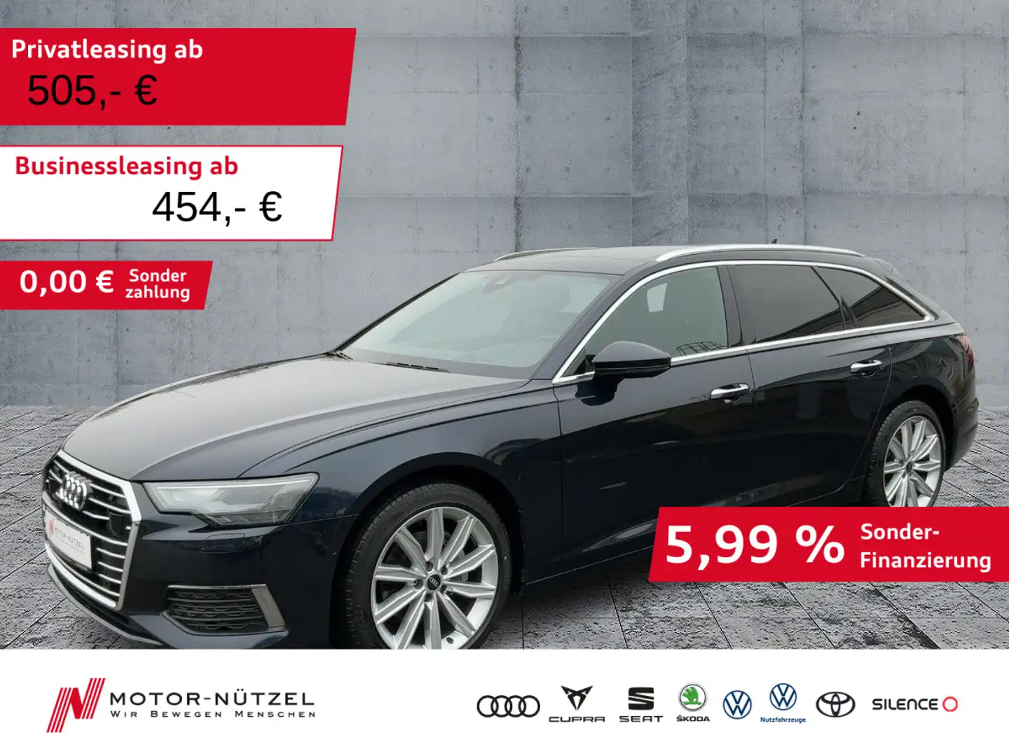 Audi A6 40 TDI QU 5JG+LED+NAVI+HuD+PANO+AHK-Vob Blau - 1