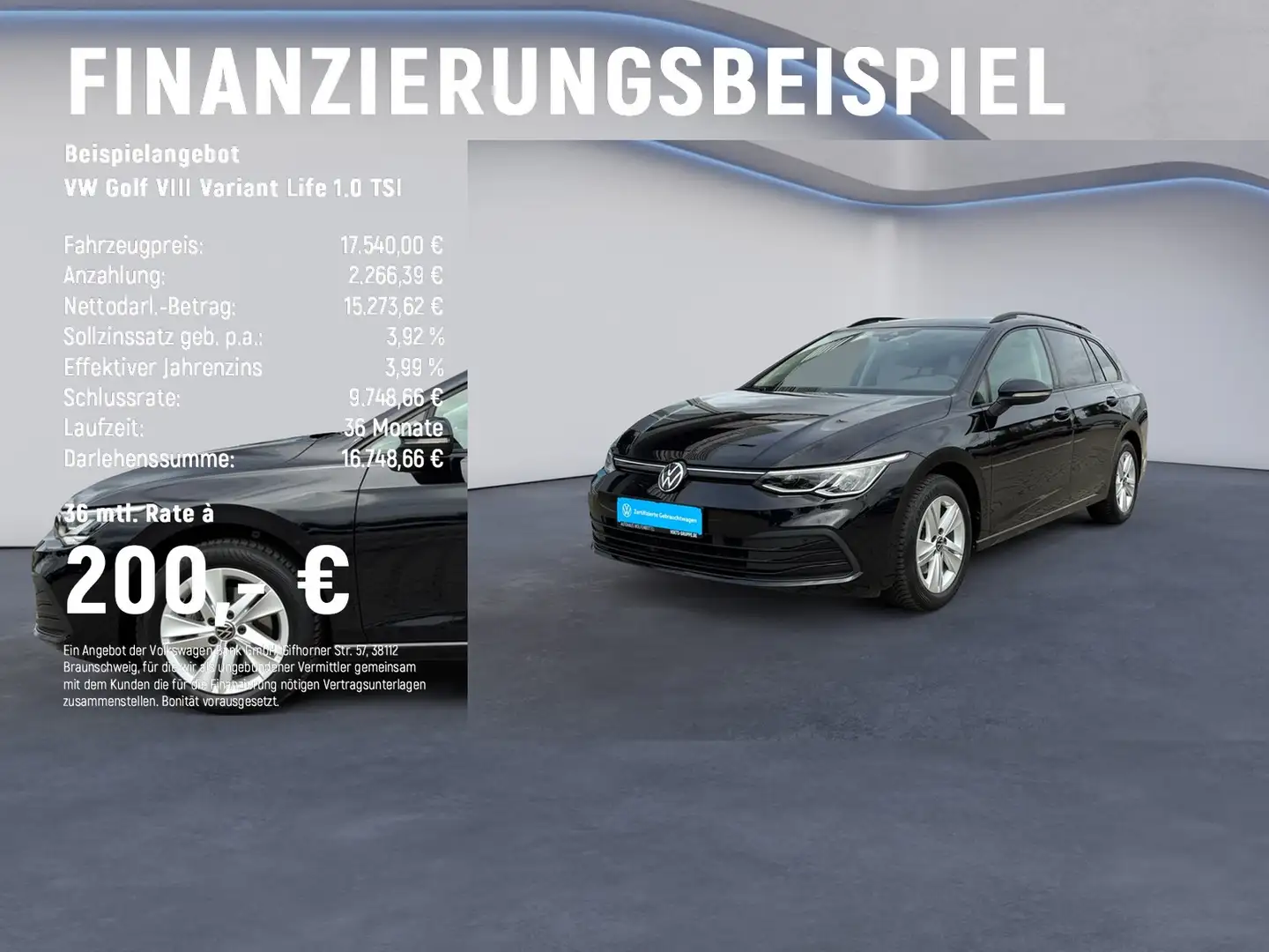 Volkswagen Golf VIII Variant Life 1.0 TSI APP DAB LED PDC Nero - 2