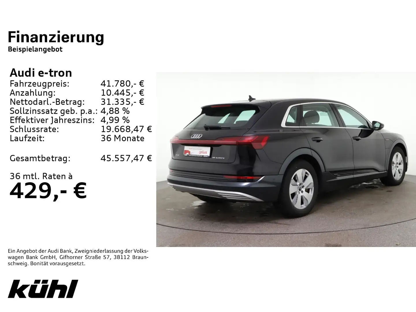 Audi e-tron 55 Q Advanced LED Luft Kamera Navi AHK Schwarz - 2