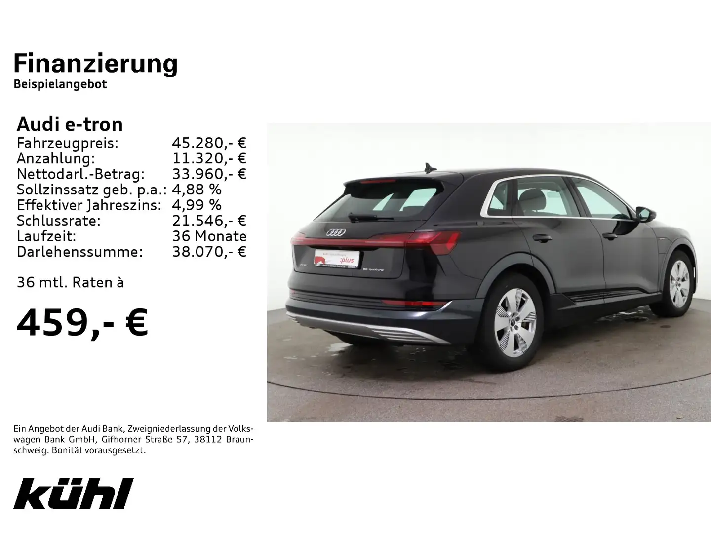 Audi e-tron 55 Q Advanced LED Luft Kamera Navi AHK Schwarz - 2