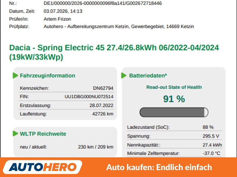 Dacia Spring electric drive 33 kW Comfort Plus Aut.*NAVI*LIMIT* — photo 10