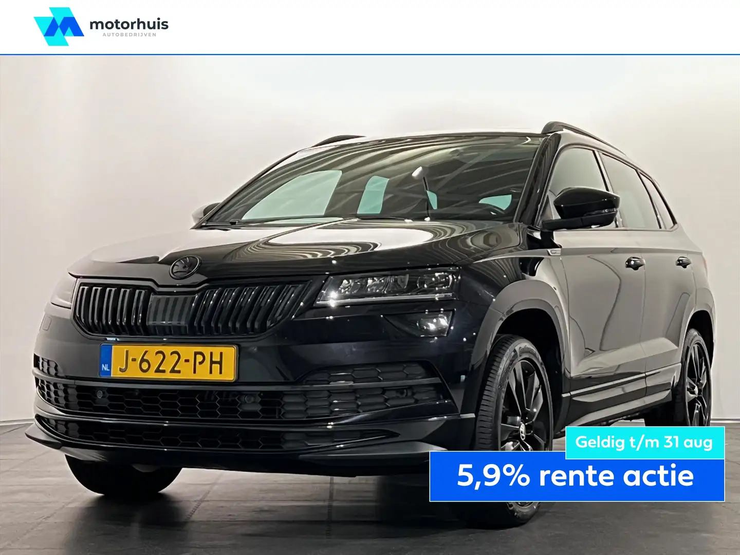 Skoda Karoq 1.5 TSI 150PK AUTOMAAT SPORTLINE PANO LED NAVI NAP Zwart - 1